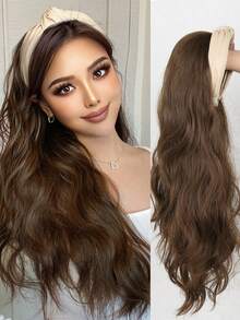 24-Inch Long Curly Wig, Removable Headband Wig, Synthetic Fiber Wig, Natural Big Loose Waves, Half Wig - Multicolor - View 11