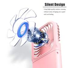 1pc Fashionable Handheld Digital Neck Fan, USB Rechargeable, Mini Fan, Portable Fan, USB Power Bank Fast Charging Desktop Foldable Small Electric Fan, Ideal Companion For Hot Summer - Neck Fan - View 9
