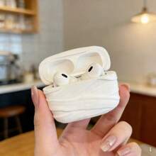 1pc Funny & Cool Bandage Design Silicone Earphone Case - White - View 3