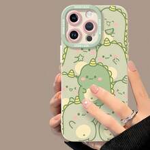 Linda fiesta de dinosaurios verdes con temática pastel.funda de teléfono Fundas compatibles con ,Apple,VIVO,OPPO,,, y Honor.Fabricadas en silicona TPU,ofrecen protección contra golpes y caídas. - Blanco - Ver 4