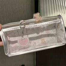 1个粉色芭蕾熊双层大容量铅笔盒，ins风超可爱学生文具透明收纳袋 - 芭蕾小熊筆袋 - 查看 5