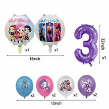 Bộ trang trí tiệc sinh nhật chủ đề nhạc disco cho bé gái, bóng bay trang trí bằng cao su, bóng bay số, đồ dùng trang trí tiệc mừng em bé chào đời, quà tặng, đồ chơi. - Bộ bóng bay - Xem 4