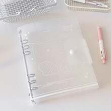 Carpeta de hojas sueltas A5, carpeta de anillas estilo Ins, cuaderno exfoliante de PP, cubierta de núcleo interno, cuaderno de notas, diario, planificador de oficina B4LW - 50P 4 cuadrículas - Ver 6
