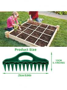2pcs Compact Gardening Spacing Tool, Useful For Planting Seeds In Neat Straight Rows. The Tool Is 12 Inches Long And Can Make 12 Holes At Once - A - View 2