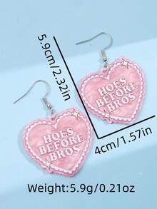 1 par de pendientes colgantes de acrílico con diseño de serpiente rosa en forma de corazón, creativos, únicos, delicados y lindos, adecuados para uso diario, festivales y fiestas - Multicolor - Ver 5