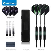 HUANQU 3pcs Professional Dart Set, Full Set Of Professional Hard Darts, Includes 3 Darts + 3 Shafts + 3 Flights + 1 Dart Sharpener + 1 Storage Box, Durable And Shock-Resistant, Perfect For Competition, Practice And Home Entertainment, Holiday Gift - Multicolor - View 3