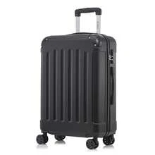 YONSLY Hard Shell Suitcase 16/20/24/28 Inches With 4 360° Wheels Sturdy Double Zipper Combination Lock Mesh Pocket Soft Rubber Handle Travel Suitcase - 黑色 - 查看 9