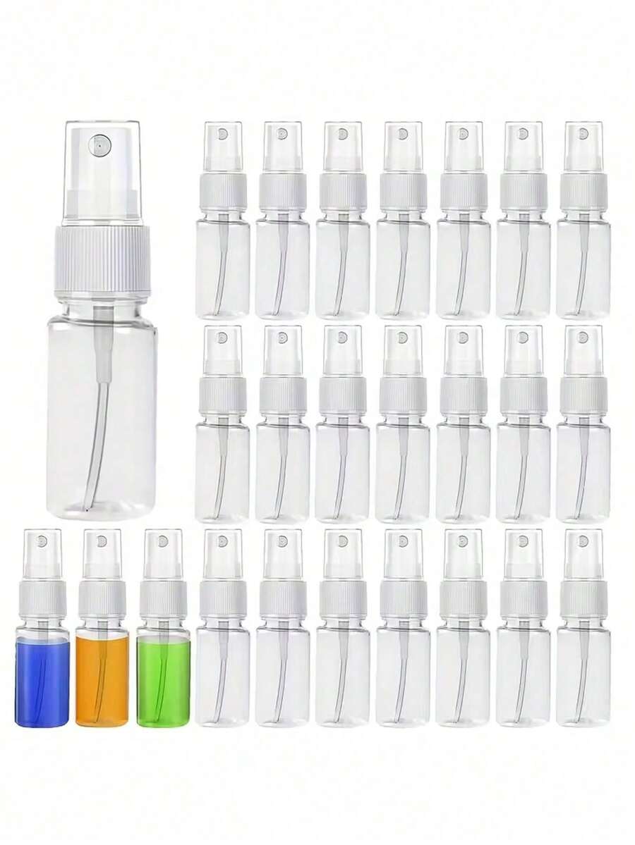 0.34盎司可重复灌装便携式PET塑料喷雾瓶,适用于化妆品、精油、墨水和其他液体,透明设计迷你喷雾瓶 - 白色 - 查看 1