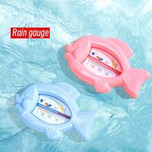 1pc Minimalist Fish-Shaped Thermometer, Cartoon Water Temperature Meter, Indoor Thermometer, ABS Material, Suitable As Christmas, Halloween, Bathroom Decor And Bathroom Accessory Gift (Random Style) - Multicolor - View 2