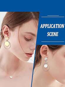 Un paquete que contiene 20 piezas de postes de pendientes de acero inoxidable 304, con diseño de tachuelas redondas en relieve con respaldos, adecuados para manualidades de joyería. - Multicolor - Ver 2