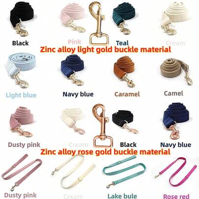 سير قيادة الكلب من الكوردوروي والسبيكة المعدنية الأنيق، سير قيادة الحيوانات الأليفة، سير المشي للكلاب، لوازم الحيوانات الأليفة للخارج (نظرًا لاختلاف دفعات القماش، قد تكون هناك اختلافات طفيفة في اللون، تُرسل عشوائيًا)