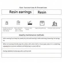 1对春夏透明树脂干花C形耳环，适合日常佩戴 - 透明粉 - 查看 5