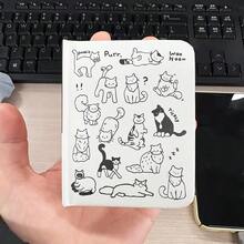 Cute Cartoon Cat Notebook, Blank Page Mini Pocket Notebook, Portable Student Planner Diary - One Size - View 5
