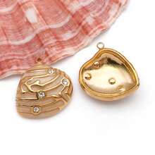 2 chiếc mặt dây chuyền hình vỏ sò bằng thép không gỉ tráng men, mặt dây chuyền kim loại hình vỏ sò màu vàng, thích hợp làm vòng tay, móc khóa, trang sức thủ công. - Nhiều màu - Xem 14