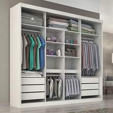 Seville Double Wardrobe With 3 Mirrors - trắng - Xem 3