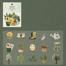 30pcs/Pack Vintage Embossed Knit Texture Warm Stickers, Suitable For Scrapbooking, Planner, Album, Notebook, Desktop Decor, DIY Crafts - A - View 17