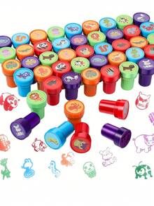 10/20pcs Car-Themed Stamps, Including Garbage Truck Seals, Construction Vehicle Self-Sealing Stamps, And Ink Dumping Truck Plastic Stamps, Suitable For Birthday Gifts, Zoos, And Teachers. - Multicolor - View 8