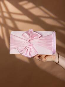 REMANLAND Elegant Satin Solid Color Party Clutch, Luxurious Women's Evening Bag, Suitable For Parties, Galas And Other Occasions - Pink - View 4