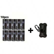 150pcs/10rolls + 1pc Dog Poop Bag Dispenser, Printed Pet Waste Bags - Multicolor - View 11