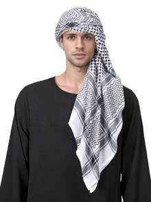 1pc Middle Eastern Jacquard Outdoor Scarf, Men's Scarf, Headwrap - Multicolor - View 6