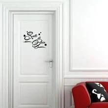 1pc French Shower Door Sticker, Suitable For Bathroom Shower Enclosure Home Decor - Multicolor - View 4