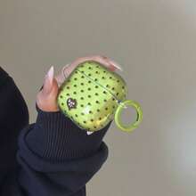 Korean Style Minimalist Translucent Green Polka Dot Hanging Ring Earphone Case Compatible With Airpods Pro 3, New Pro 2, Cute Apple 4 Minimalist 3, Personalized 1/2 Earphone Case - Green - View 8