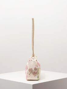 Sequin Floral Embroidered Women's Shoulder Bag, Metal Chain Strap, Suitable For Evening, Party, Wedding - Multicolor - View 5