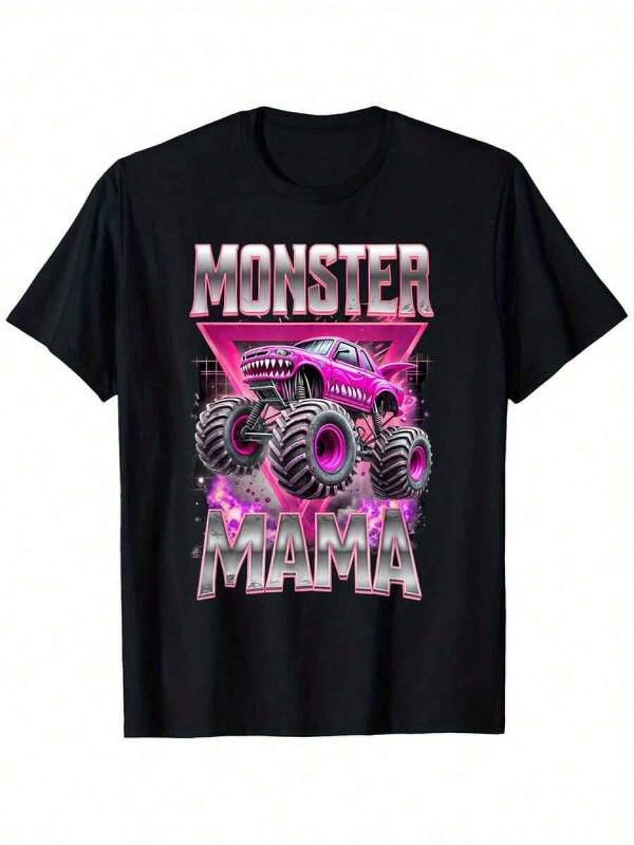 Monster Truck Auntie Monster Truck Are My Jam Truck Lover Men's Summer Casual T-Shirt, Comfortable - Breathable, Soft, Slightly Stretching, Street Hip Hop Style T-Shirt 100% Cotton All-Season Wear Individuality Unisex Top 220g Exclusive T-Shirts For Premium Fans Unisex Casual Short-Sleeved Tees A Must-Have For Fans Suitable For Festivals, Parties, Homewear, Daily Commutes, Back-To-School Outfits And Concert Looks Printed And Shipped In The USA 100% Cotton T-Shirts Opaque, Versatile Basic Tees - Đen 1 - Xem 1