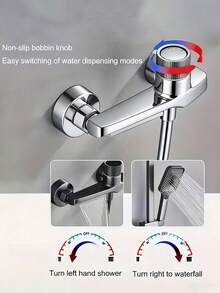 1 Vòi sen tắm gắn tường hiện đại, kiểu thác nước, có van điều khiển nước nóng/lạnh, van ẩn 3 lỗ, bề mặt được đánh bóng với lớp lót bên trong, bao gồm phụ kiện lắp đặt, bề mặt bền và dễ lau chùi, kiểu dáng tối giản hiện đại, phù hợp cho bồn tắm, vòi sen và bồn rửa. Nâng cấp phòng tắm của bạn, món quà lý tưởng cho dịp lễ và lựa chọn cải tạo phòng tắm. - Bạc - Xem 8