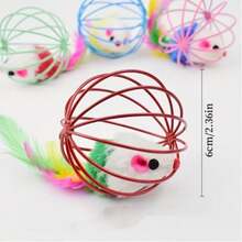 1pc Interactive Cat Toy With Tail - Artificial Feather. Endless Fun Hamster Cat Toy, Made Of Durable Fabric Material, Cat Interactive Toy - Multicolor - View 12
