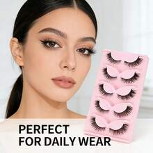20 Pairs Cute Natural Eyelashes, Imitation Mink Fur False Lashes, Soft Comfortable, Enhance Eye Charm, Work Dates - 黑色 - 查看 8