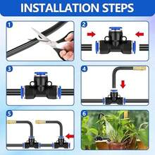 Garden Watering Atomization System, High Water Flow Rate, No Drying, Adjustable Copper Nozzle, Freely Bendable Automatic Irrigation Nozzle, Three-Way Quick Connect Accessory, Suitable For Elevated Flower Beds, Outdoor Gardens, Lawns, Potted Plants - A - View 7