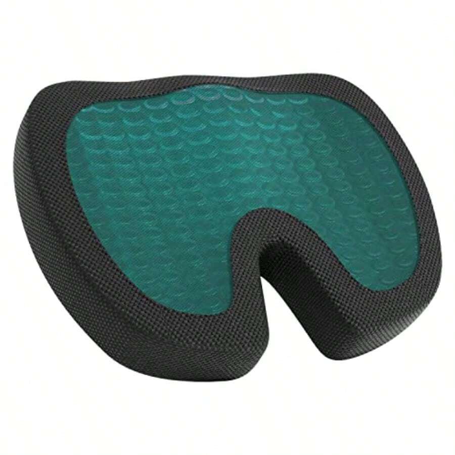 Comfortable Seat Cushion For Office Chairs Gel Enhanced Memory Foam Non-Slip Cooling Support For Long Sitting Black - 黑色 - 查看 1