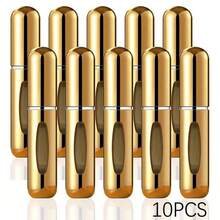 1/5/10 Pcs, 5ml Refillable Travel Size Perfume Atomizer Bottles, Portable Perfume Spray Bottles, Mini Perfume Sample Vials Perfume Distribution Bottle Mini Spray Bottle - Gold - 查看 10