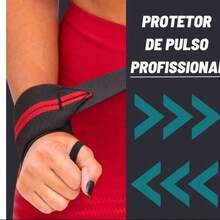 Munhequeira Elástica PREMIUM  Profissional Crossfit Lpo Powerlifting - Vermelho - Visão 6