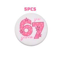 5 hạt silicon in hình số 67 màu hồng, họa tiết meme lan truyền về lễ tốt nghiệp, hình bút chì/hình vẽ graffiti cá nhân hóa số 67, tự do sáng tạo làm vòng tay, vòng cổ, phụ kiện túi xách và các dự án thủ công khác. - Nhiều màu - Xem 11