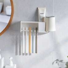 1 Giá đựng bàn chải đánh răng tự dính 5 ngăn gắn tường có nắp đậy, dung tích lớn kiểu Nhật, giá đựng kem đánh răng, giá đựng đồ dùng phòng tắm không cần khoan, thích hợp cho phòng tắm, ký túc xá, có thể đựng kem đánh răng và bàn chải đánh răng, phụ kiện phòng tắm, chống bụi và chống nấm mốc, đa năng, hoàn hảo cho du lịch ngoài trời, trang trí phòng tắm, lưu trữ trên tường, dụng cụ phòng tắm, đồ dùng gia đình, đồ dùng ký túc xá, cắm trại, đồ dùng khách sạn, phụ kiện tắm, quà tặng nam, quà tặng nữ - Nhiều màu - Xem 4