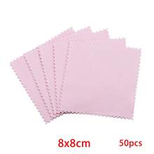 30/50pcs 8*8cm Jewelry Polishing Cloth, Silver Jewelry Polishing Cloth, Double-Sided Velvet Silver Jewelry Cleaning Cloth - Pink - View 5