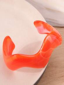1pc Fashionable European And American Style Acrylic Colorful Jelly Wavy Design Bangle Bracelet, Suitable For Daily Wear, Holidays, Travel, Beach Outfits. Elegant And Timeless Bracelet, Great Gift For Women - Wave-shaped Bracelet - View 14