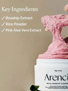 Arencia 鲜活皇家玫瑰麻糬洁面霜 120克/4.23盎司 | 保湿 | 具有抗氧化和抗炎功效 | 温和去除角质，有效清除杂质和死皮细胞 | 蕴含米水和绿茶 - Royal Rosehip Mochi Cleanser - 120g - 查看 4