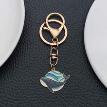 1pc Unisex Cute Summer Ocean Cloud Whale Pendant, Unique Creative Backpack Charm Keychain - Multicolor - View 2