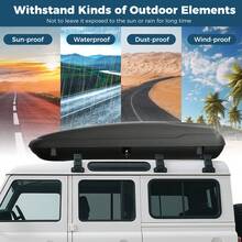 COSTWAY Rooftop Cargo Carrier, Hard Shell Car Mount Storage Case With Security Keys, Dual-Side Opening, Large 75 KG Capacity Waterproof Heavy-Duty Travel Luggage Box For Vehicles, Black - A - View 5