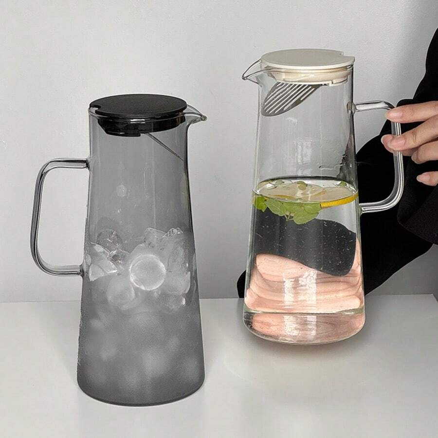 1个高档硼硅玻璃茶壶，耐热大容量茶壶，豪华家居/客厅水果茶壶 - 彩色 - 查看 1