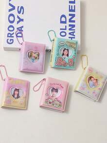 2-Inch Cute Cartoon Photo Album, Photo Card Storage Album, Idol Card Collection Album, Cute Heart-Shaped Hollow Card Album, Kawaii Little Rabbit Mini Photo Album, K-Pop Card Album, Business Card & Photo Card Storage Album, 32 Card Slots - Multicolor - View 3