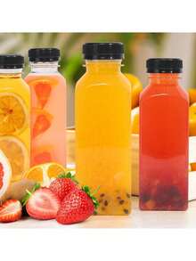 6pcs, 2oz Glass Mini Bottles With Black Caps - Small Clear Jars Essential For Travel, Suitable For Ginger Juice, Health Drinks, Juices, Samples - Multicolor - View 8