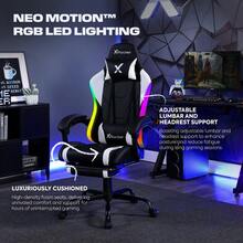 X Rocker Achiever - Silla para Videojuegos de PC, iluminación LED RGB, Silla de computadora ergonómica Ajustable para Jugadores de computadora con Ruedas, Color Blanco y Negro - Blanco - Ver 4