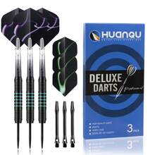 HUANQU 3pcs Professional Dart Set, Full Set Of Professional Hard Darts, Includes 3 Darts + 3 Shafts + 3 Flights + 1 Dart Sharpener + 1 Storage Box, Durable And Shock-Resistant, Perfect For Competition, Practice And Home Entertainment, Holiday Gift - Multicolor - View 7