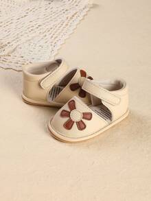 0-12 Months Infant Shoes, Autumn/Spring Girls Minimalist Leather Shoes, Durable Anti-Slip Cute Soft Bottom Toddler Shoes - Apricot - View 4