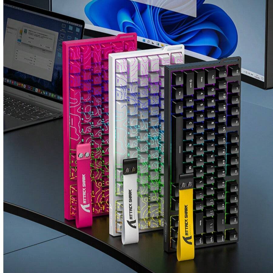 Teclado mecánico R82HE, eje magnético, perfil lateral grabado por láser, juego con cable RGB, recorrido de tecla ajustable, baja latencia - Ver 1