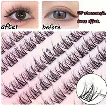 100 Clusters Self-Adhesive Eyelashes - C-Curl Slender Dog Style, 10-12mm Mixed Lengths, 0.07mm Ultra-Thin Natural Lashes For Anime/Doll/Cat-Eye Looks, Beginner-Friendly False Lashes To Enlarge Eyes, Eye Lash Extensions Supplies, Beginnerfriendly Makeup, Wispy Lash Effect, Lightweight Lash Clusters, Lash Enhancement, Beauty Lovers - 水貂絨 - 查看 2